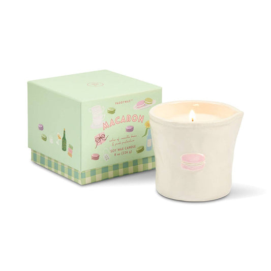 Paddywax Bistro 8oz/226g Macaron Ceramic Candle - Amber & Pistachio