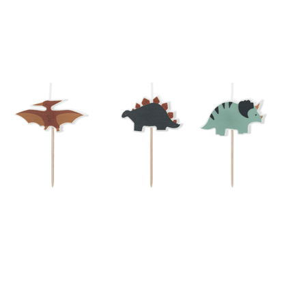 Partydeco Dinosaur Party Cake Candles (pack of 3)