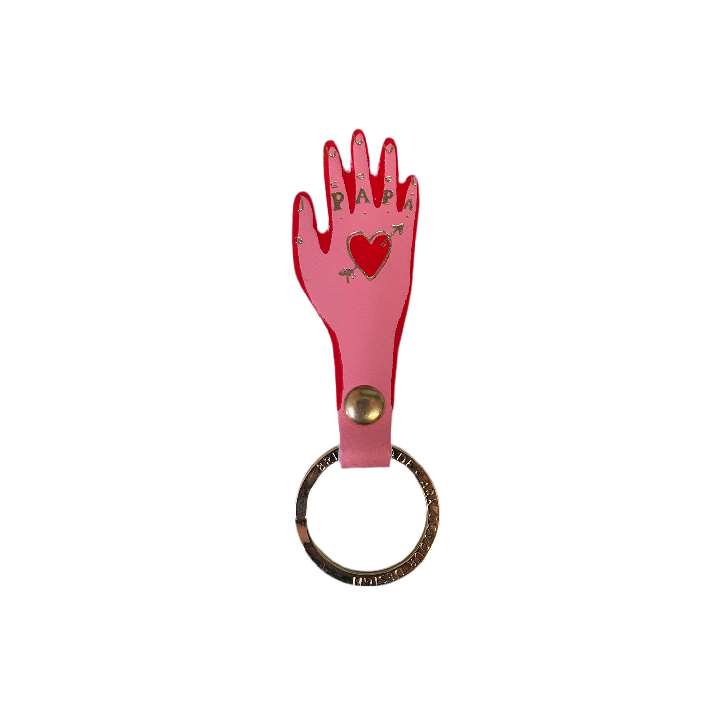 Papa key fob pale pink