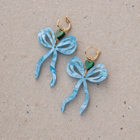 Statement Large Bow & Heart Hoop Earrings