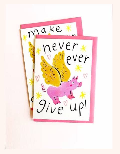 Pigs Can Fly, Two Text Options Eco Greeting Card