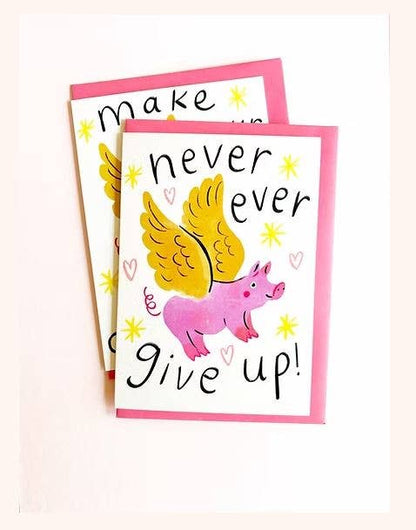 Pigs Can Fly, Two Text Options Eco Greeting Card
