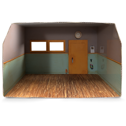 Kids DIY Dollhouse - Cardboard Room - Classroom