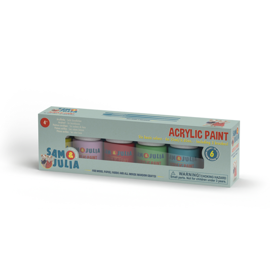 Acrylic Paint - Set of 6 basic colors - Het Muizenhuisk