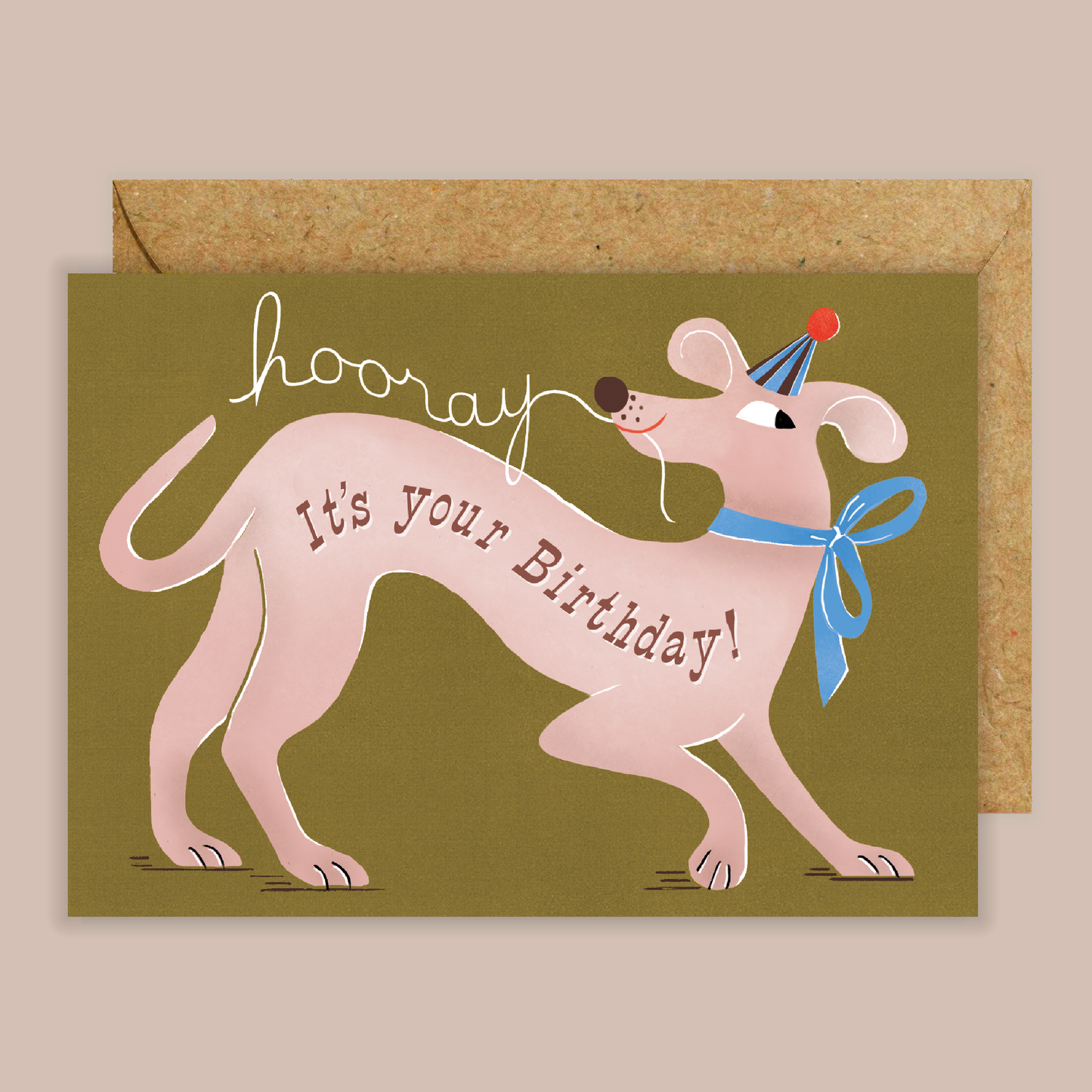 'Frolicking Dog' - Birthday Card