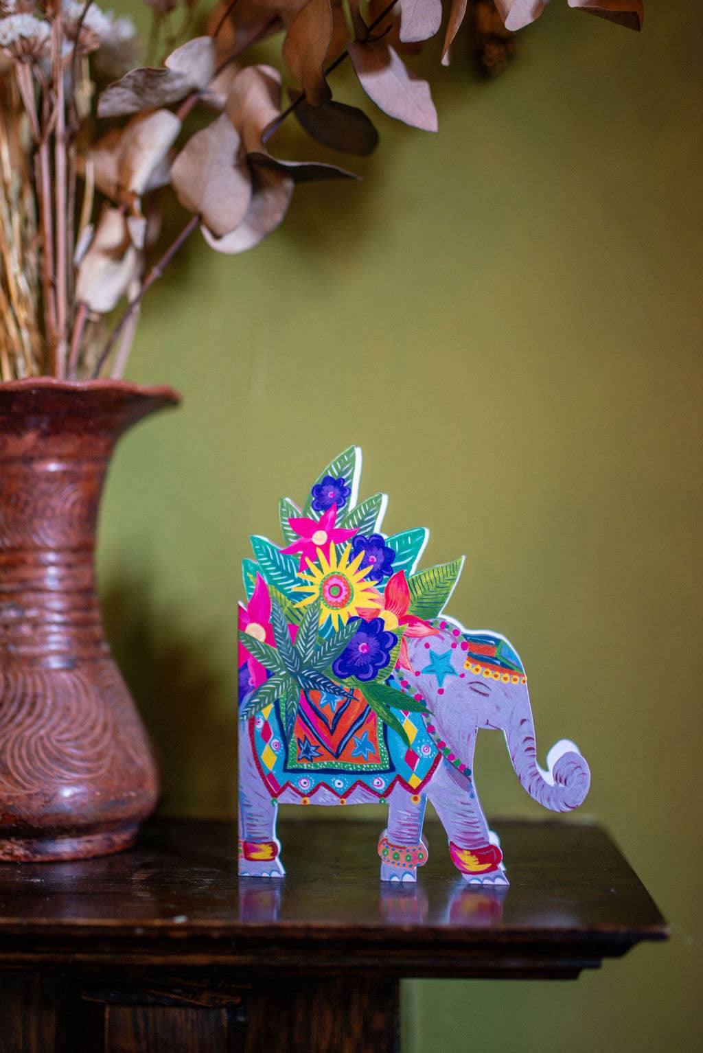 'Elephant Parade' Die-Cut Greetings Card