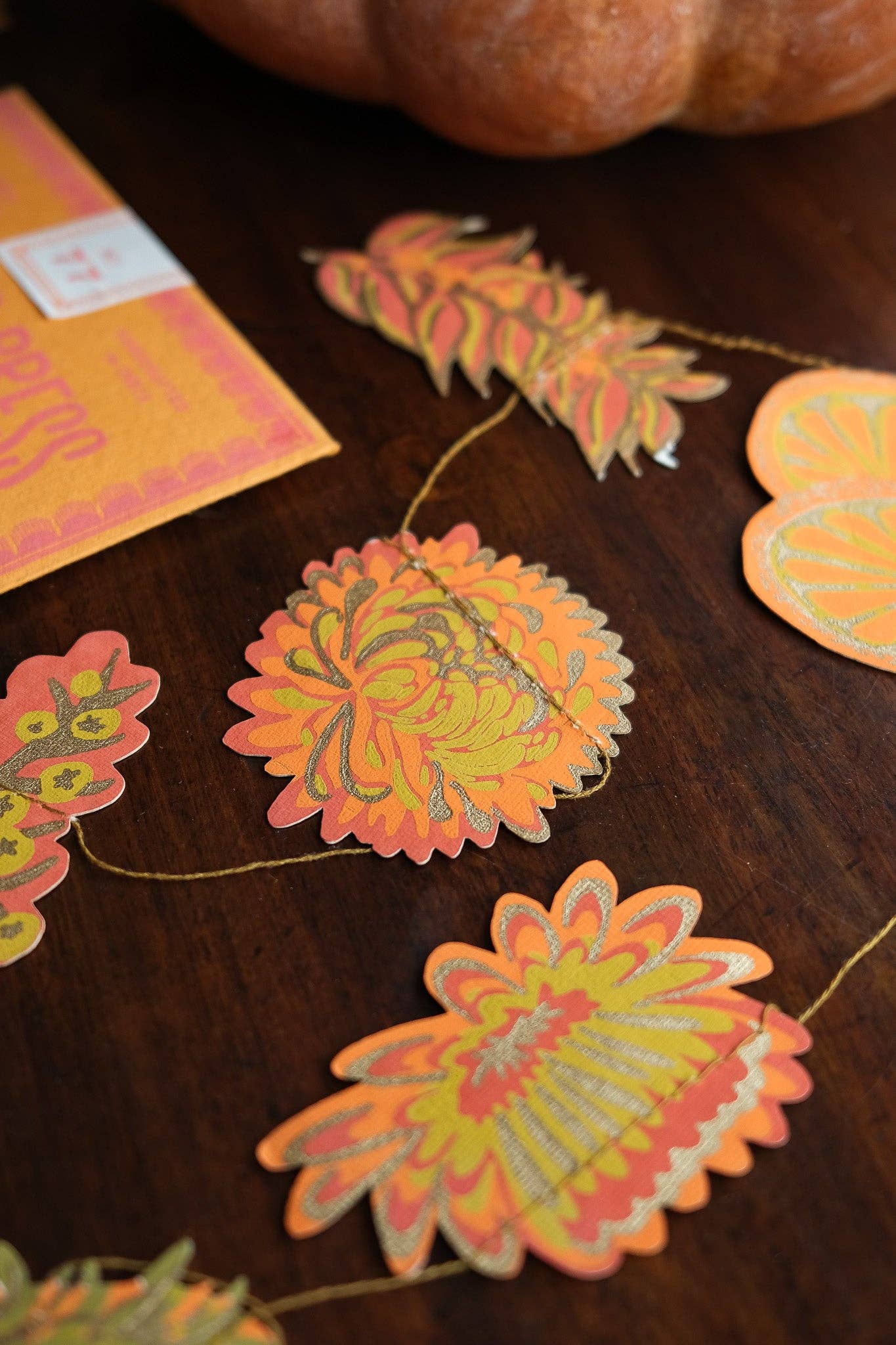 Garland Autumn Blooms Sewn