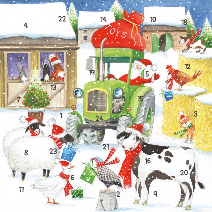 Christmas on the Farm Advent Calendar Card