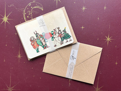 Vintage Christmas Cracker Card “The Carol Singers”