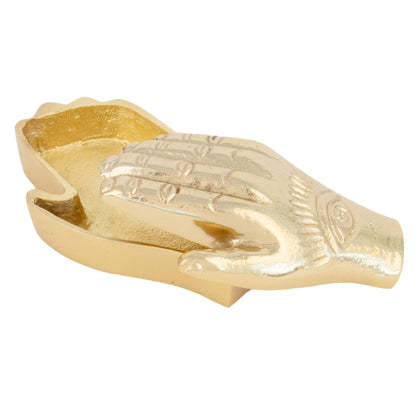 Helio Ferretti Metal Hand Jewellery Box - Gold