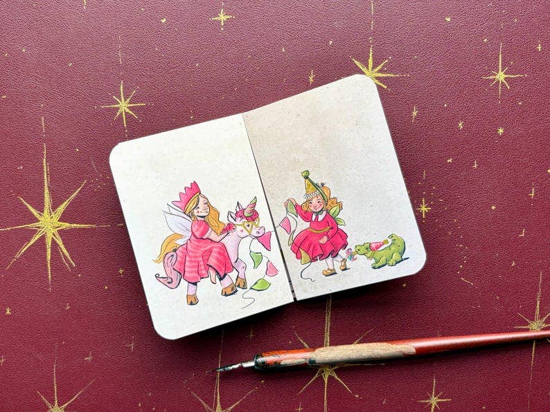 Vintage Inspired Party Animal Kids Birthday Card: Handmade Fold Out Card
