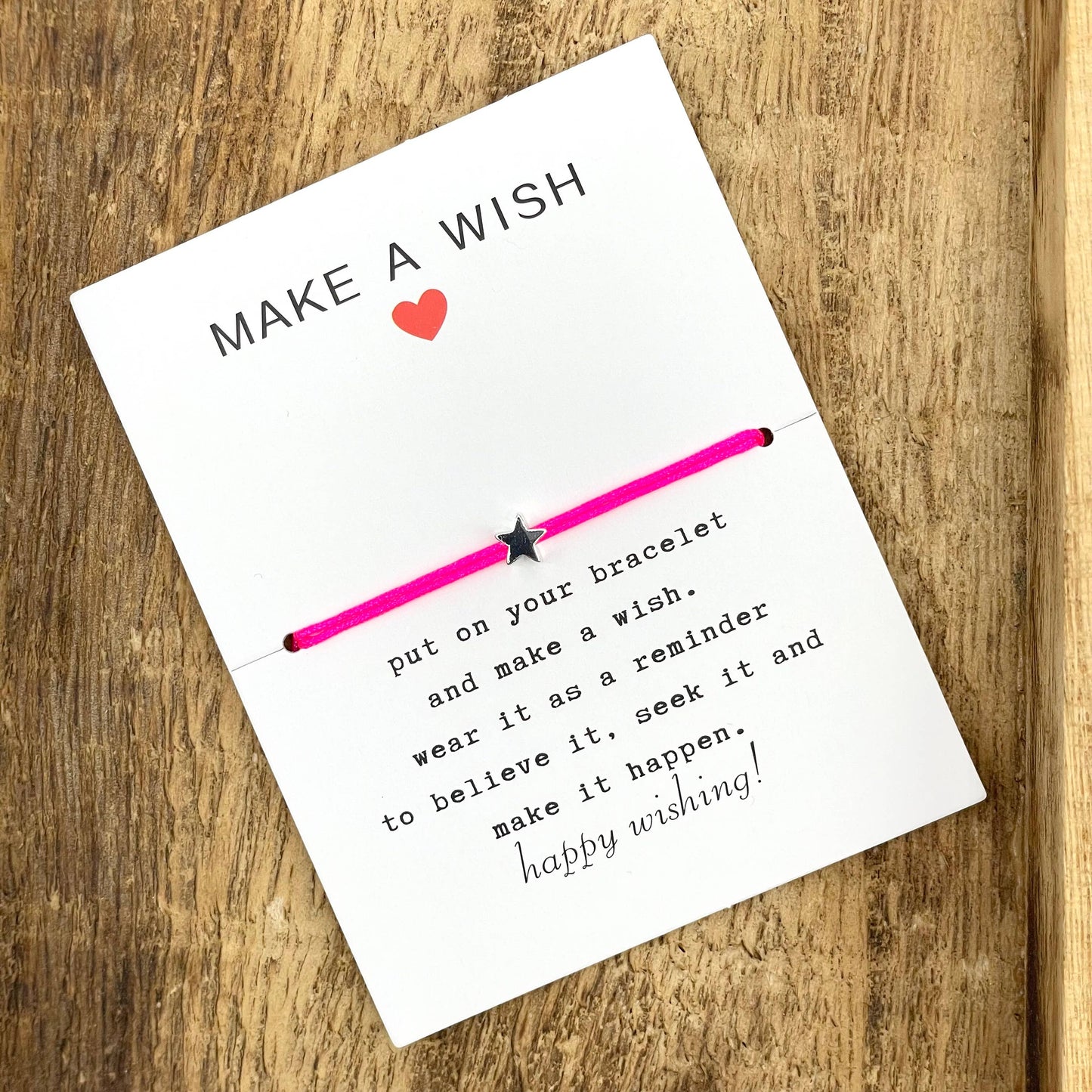 MAKE A WISH Lucky Charm Star Silver Wish Bracelet