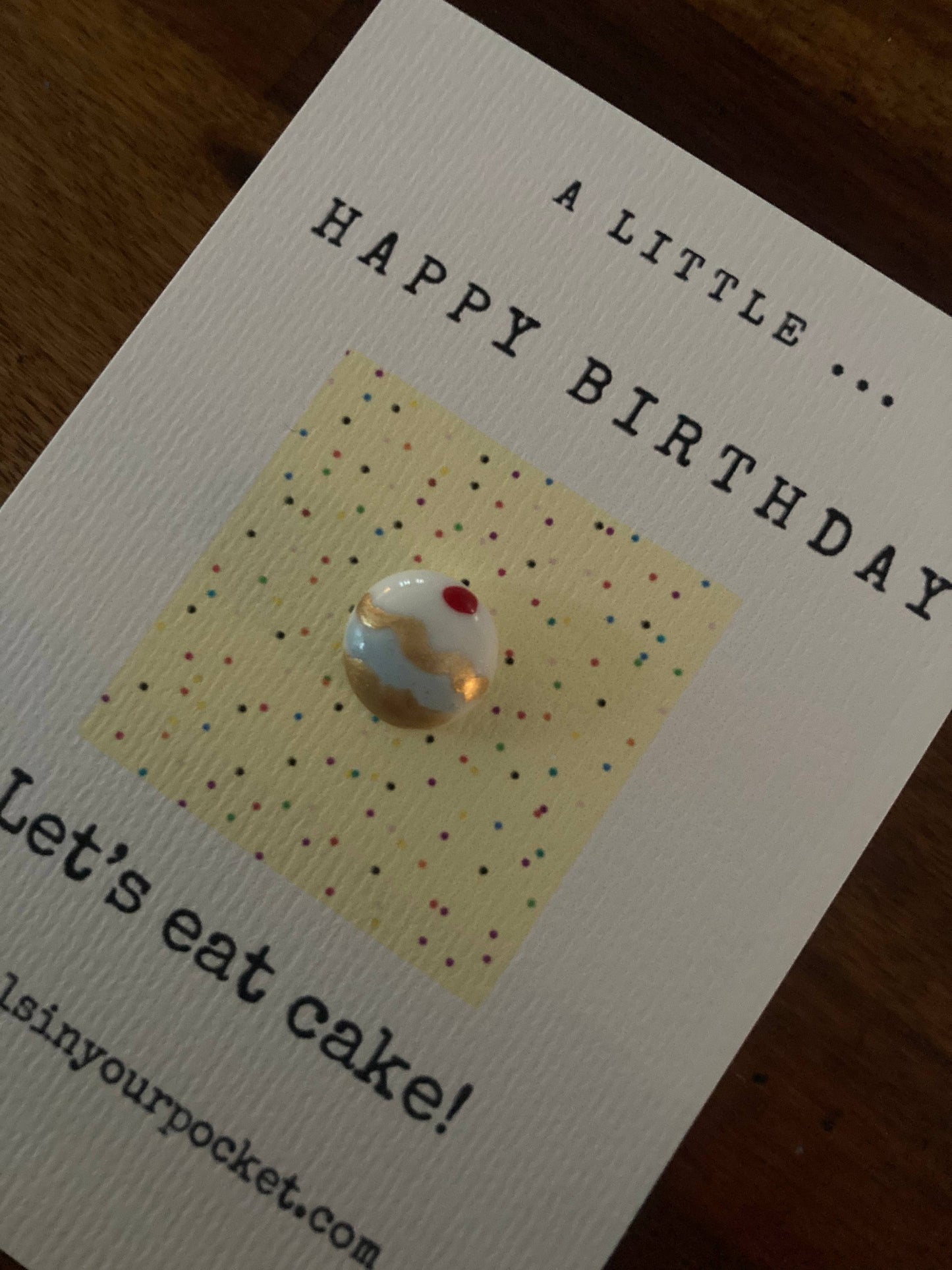 Happy birthday let’s eat cake! Postal. Foodie. Novelty. Cake