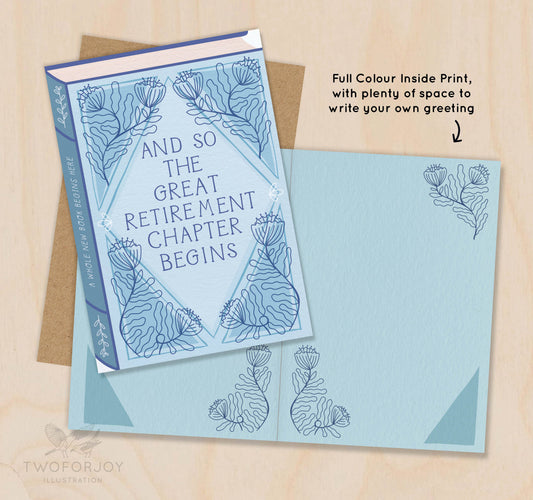 And So the Great Retirement Chapter Begins - Book Card