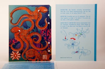 3D Puzzle Wooden Octopus greeting Card Octopus