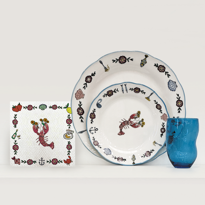 Crustacean paper napkins x20