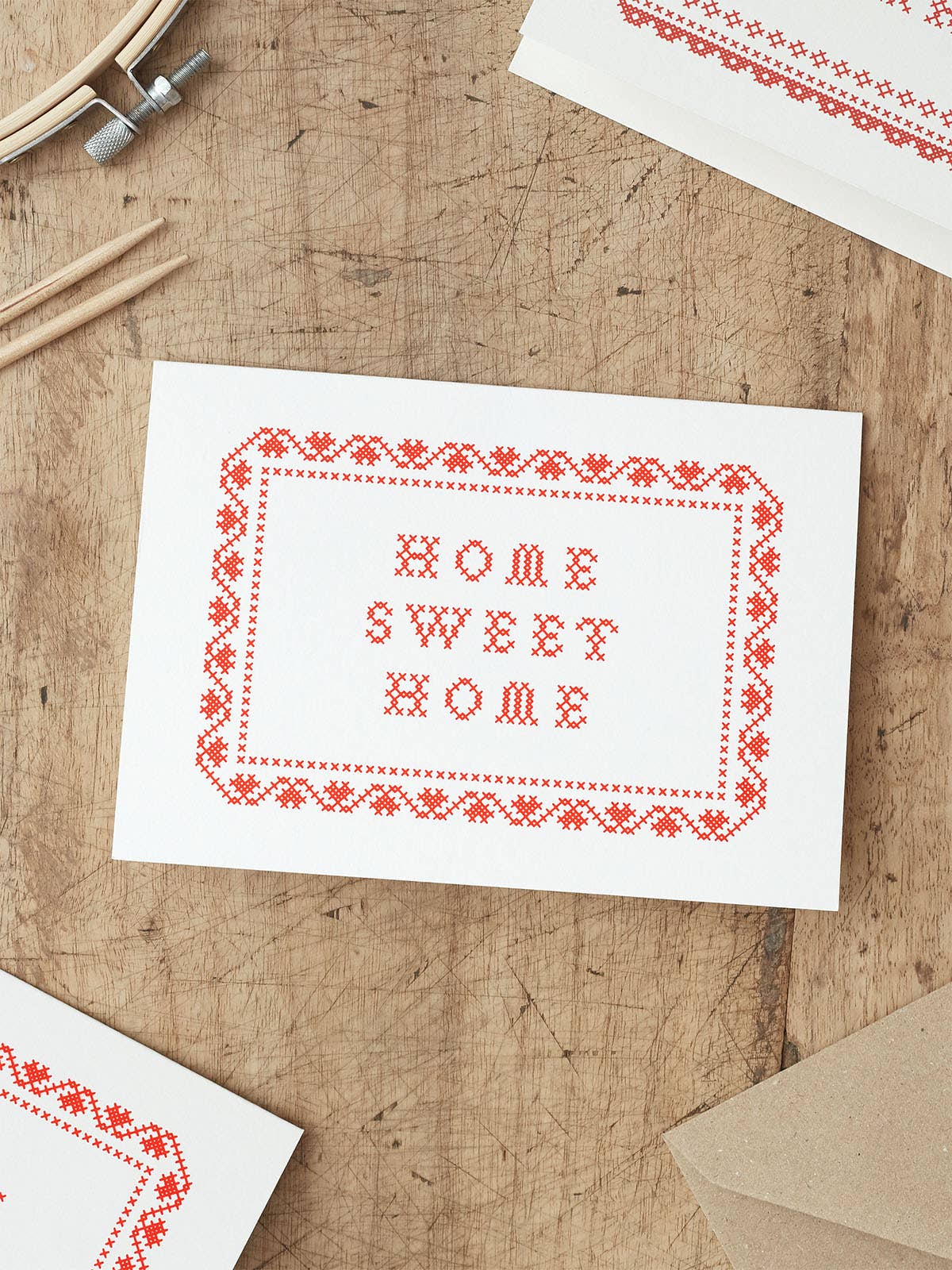 Home Sweet Home Cross Stitch Card | New Home | Housewarming
