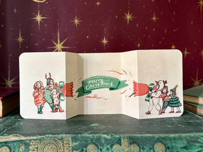 Vintage Christmas Cracker Card “The Carol Singers”