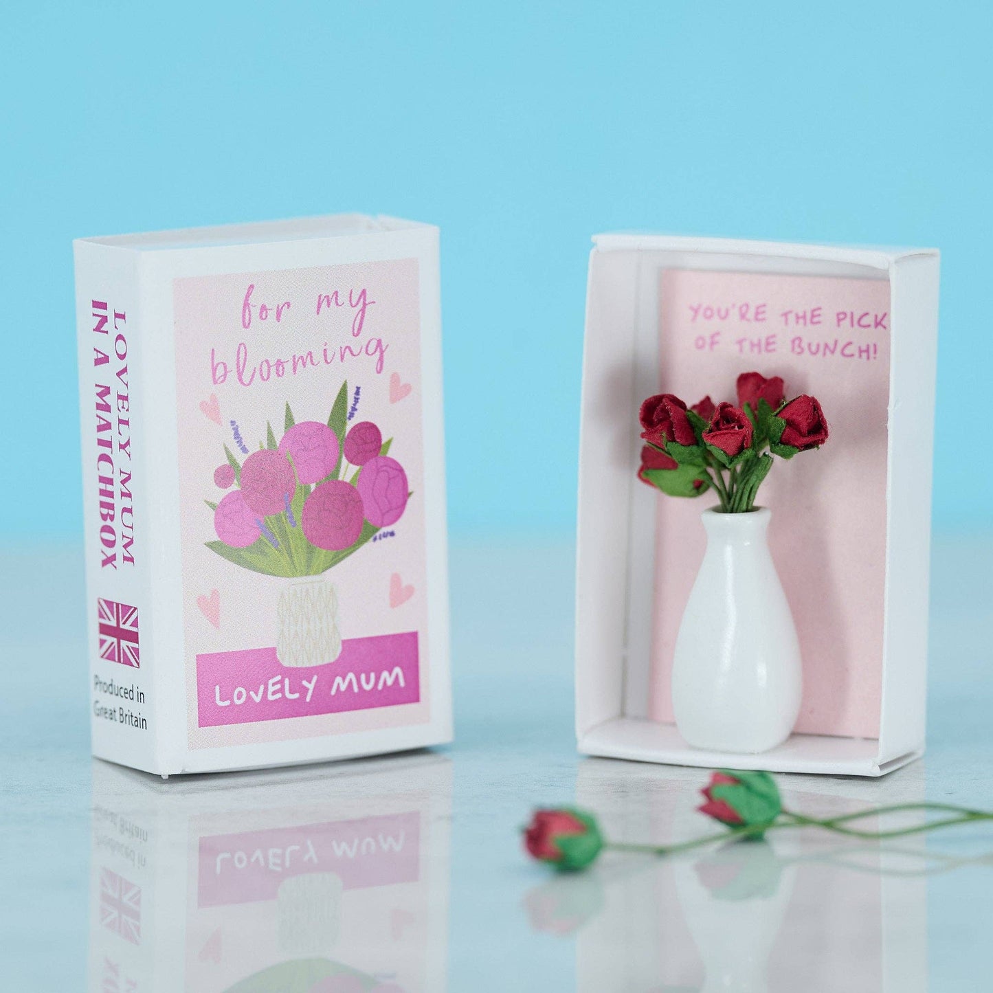 For My Blooming Lovely Mum Vase Of Flowers In A Matchbox