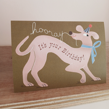 'Frolicking Dog' - Birthday Card