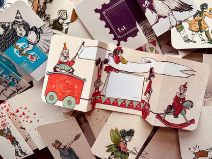 Vintage Circus Celebration Fold out Greeting Card for all occasions