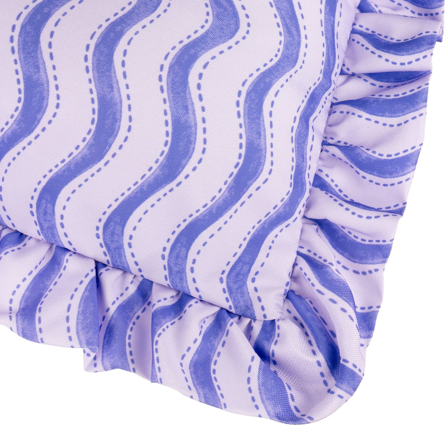 Summer Solstice Wiggly Stripe Outdoor Cushion Cobalt