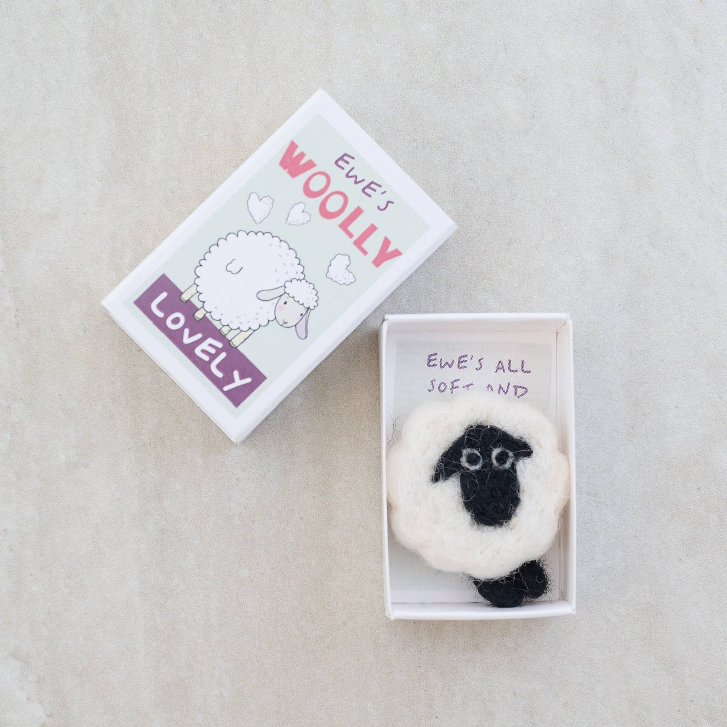 Ewes Woolly Lovely Wool Felt Sheep In A Matchbox