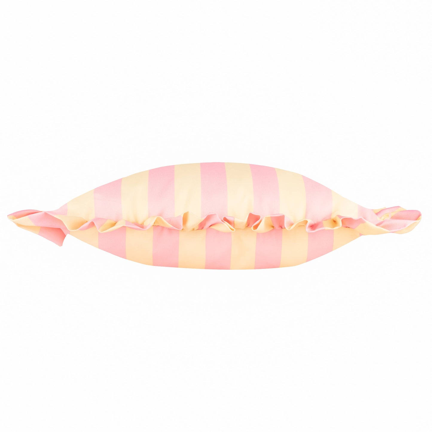 Palm Royale Stripe Ruffle Outdoor Cushion Pink/Yellow