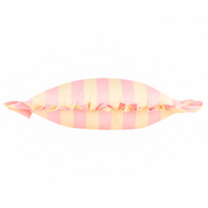 Palm Royale Stripe Ruffle Outdoor Cushion Pink/Yellow