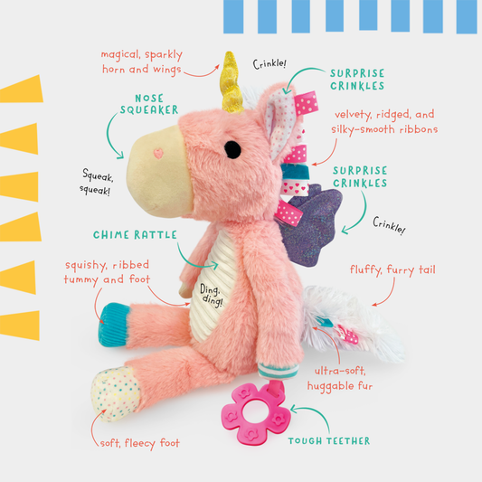 Sensory Snuggables Large Unicorn Plush (polybag/swingtag)