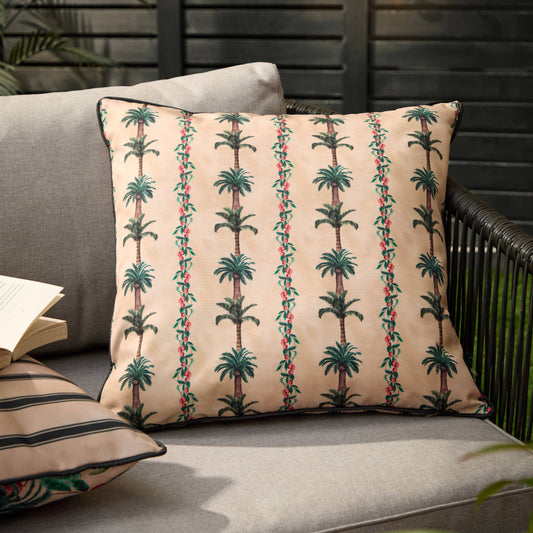 Monkey Palm Stripe Outdoor Cushion Papyrus
