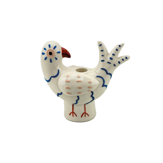 Naïve Bird Candlestick - Blue - L17 D8 H15.8 cm