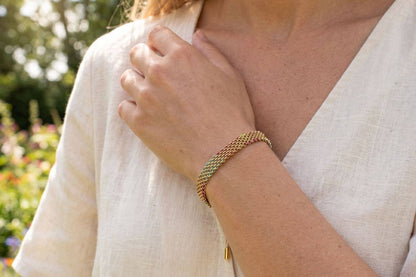 Millie Candy Mesh Woven Gold Bracelet