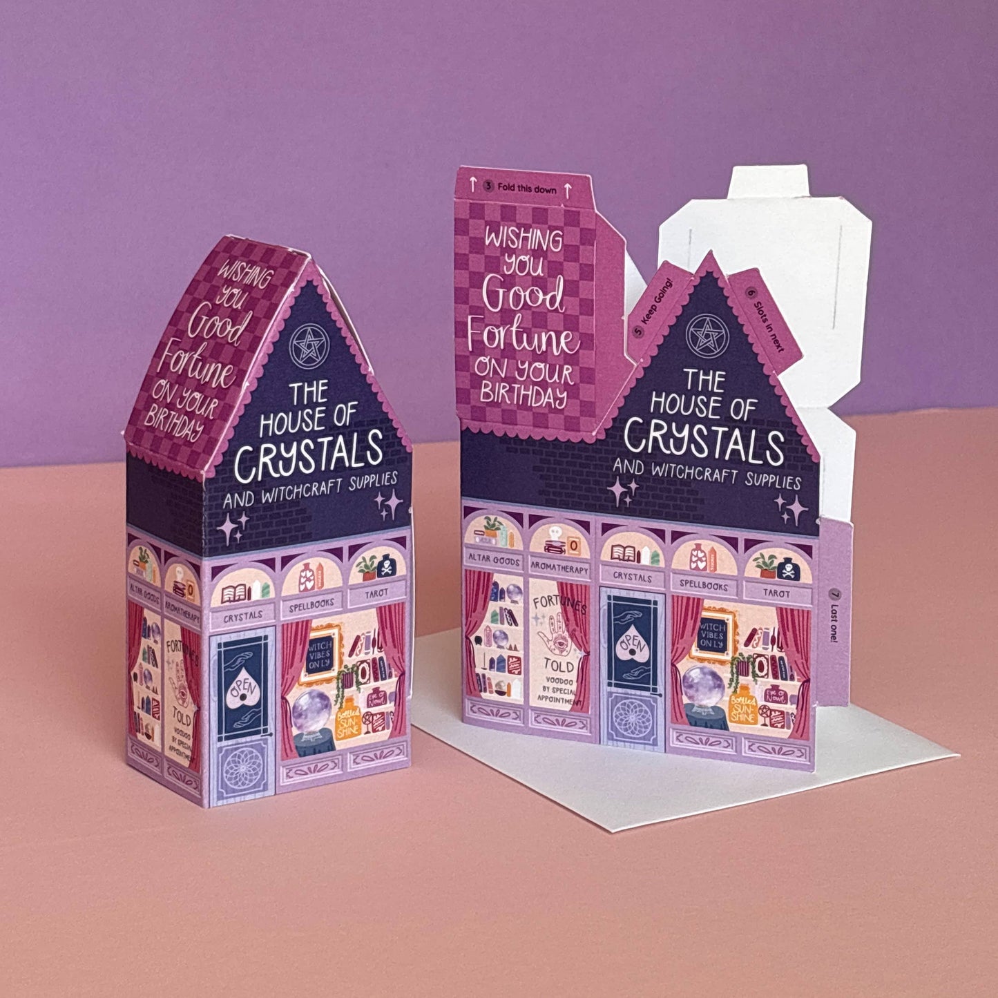 The House of Crystals Birthday Card – 3D Slot Together Card