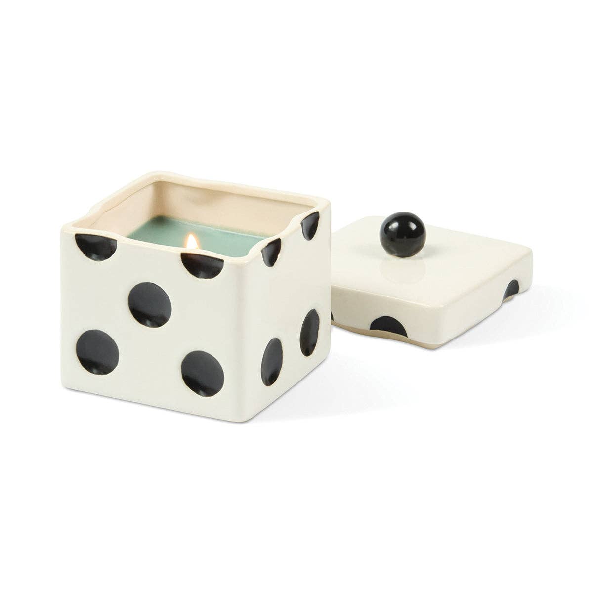 Paddywax Lucky Dice 10oz/283g Ceramic Green Wax Candle - Misted Lime