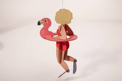 3D puzzle bathing beauty greeting card.