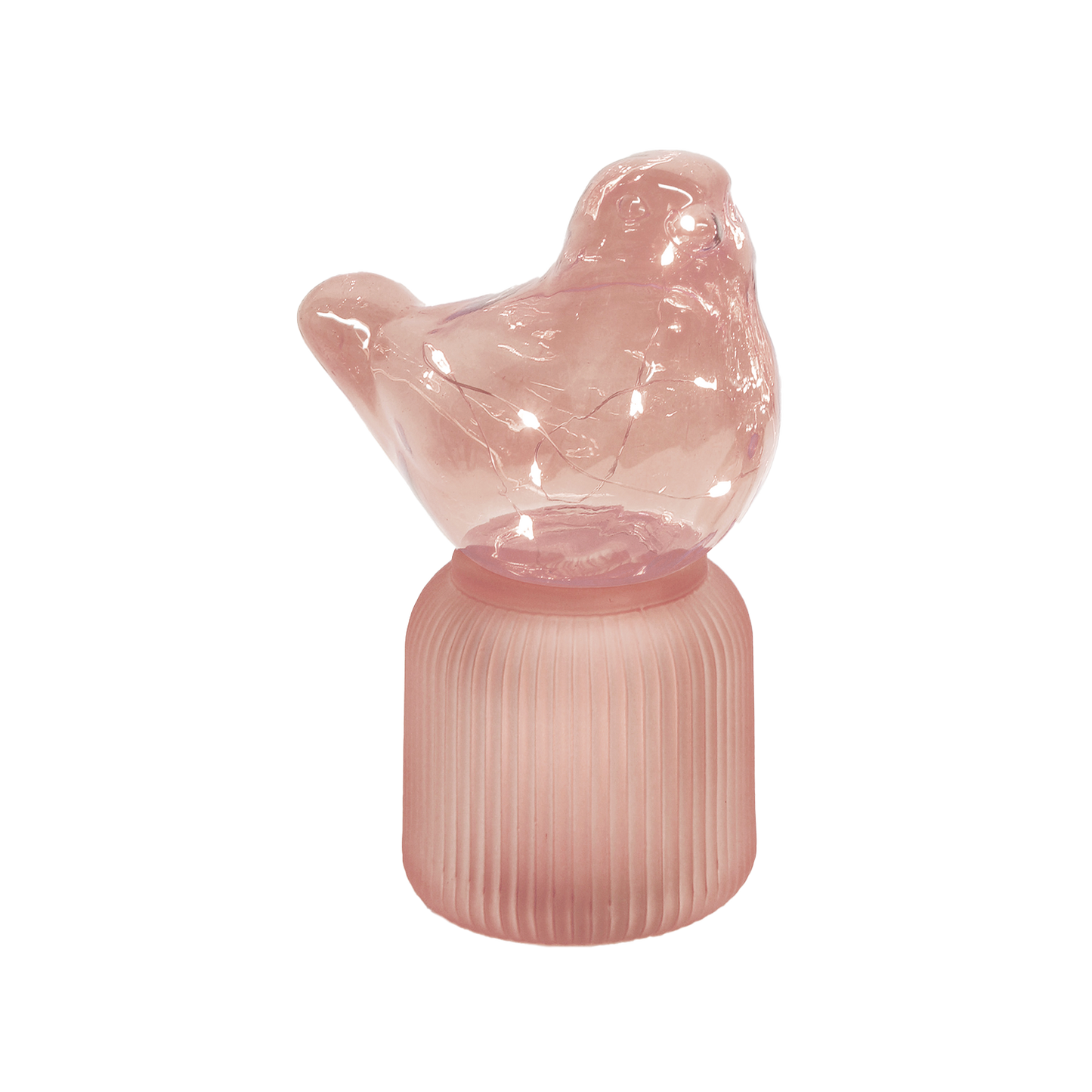 LED decorative bird, pink, battery-operated, L12.5 x W8.5 x H18.5 cm