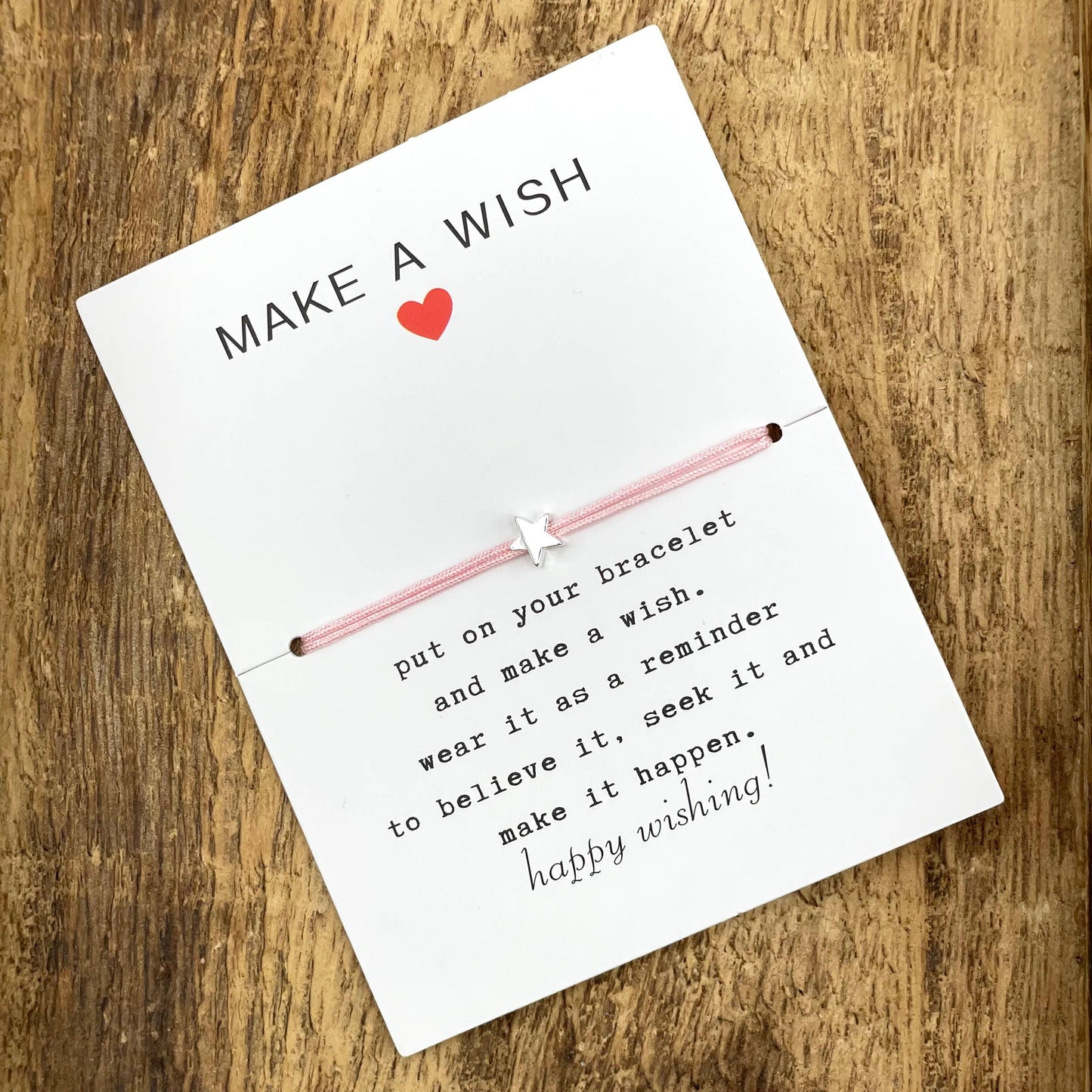 MAKE A WISH Lucky Charm Star Silver Wish Bracelet