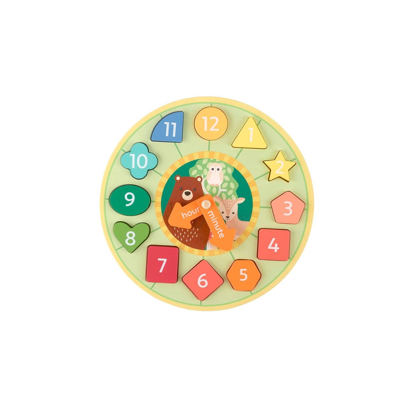 Woodland Animal Shape Sorting Clock