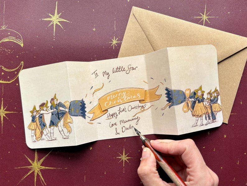 Vintage Christmas Cracker Card “The Stars”