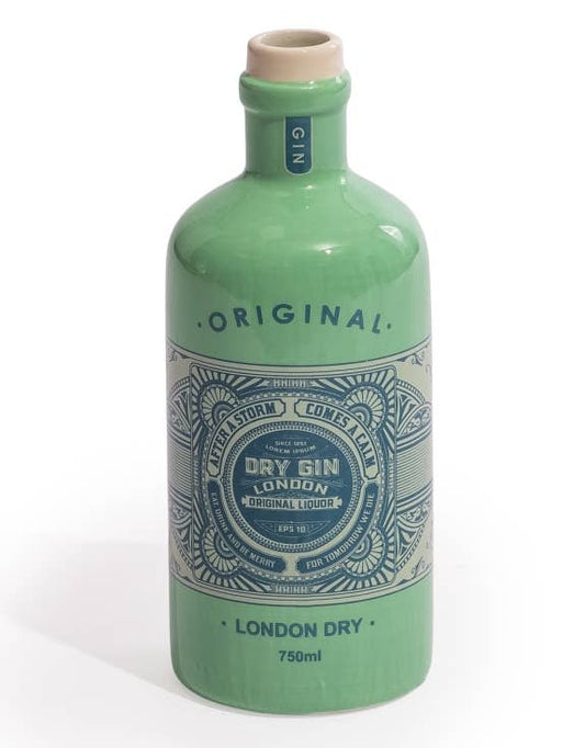Cambridge Blue" Ceramic Gin Bottle Stem Vase