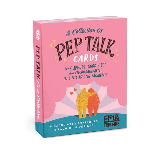 Em & Friends Pep Talk Boxed Cards, 8 Assorted Encouragement Cards (Notecards/Writing Paper)