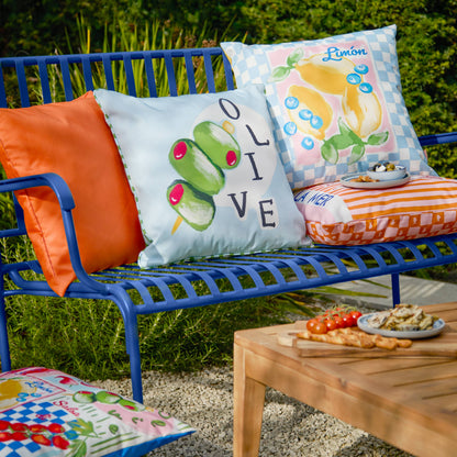 Mediterranean Olive Outdoor Cushion Olive/Blue