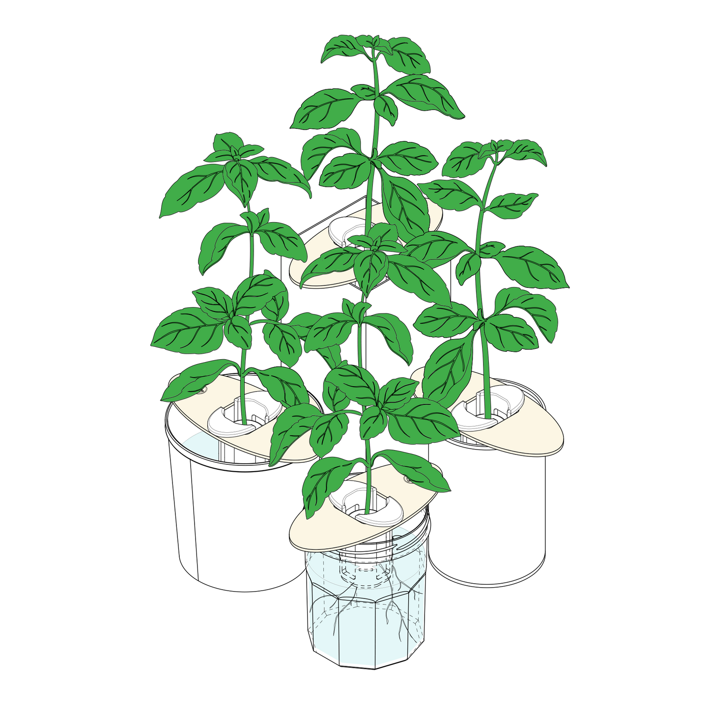 Bottle Farm Mini Kit - Indoor Hydroponic Herb Basil Grow Kit