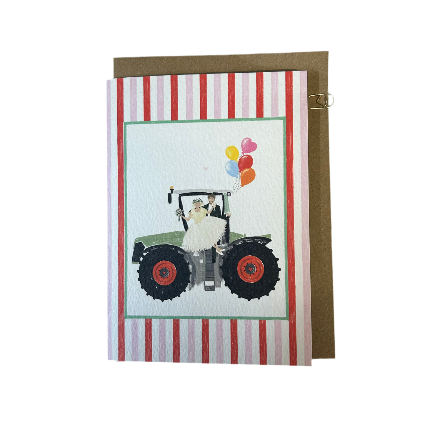 Candy stripe wedding card