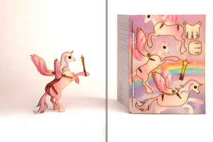 3D wooden puzzle Unicorn greeting card Unicorn