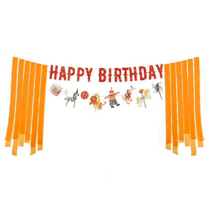 Partydeco Circus Party Happy Birthday Banner