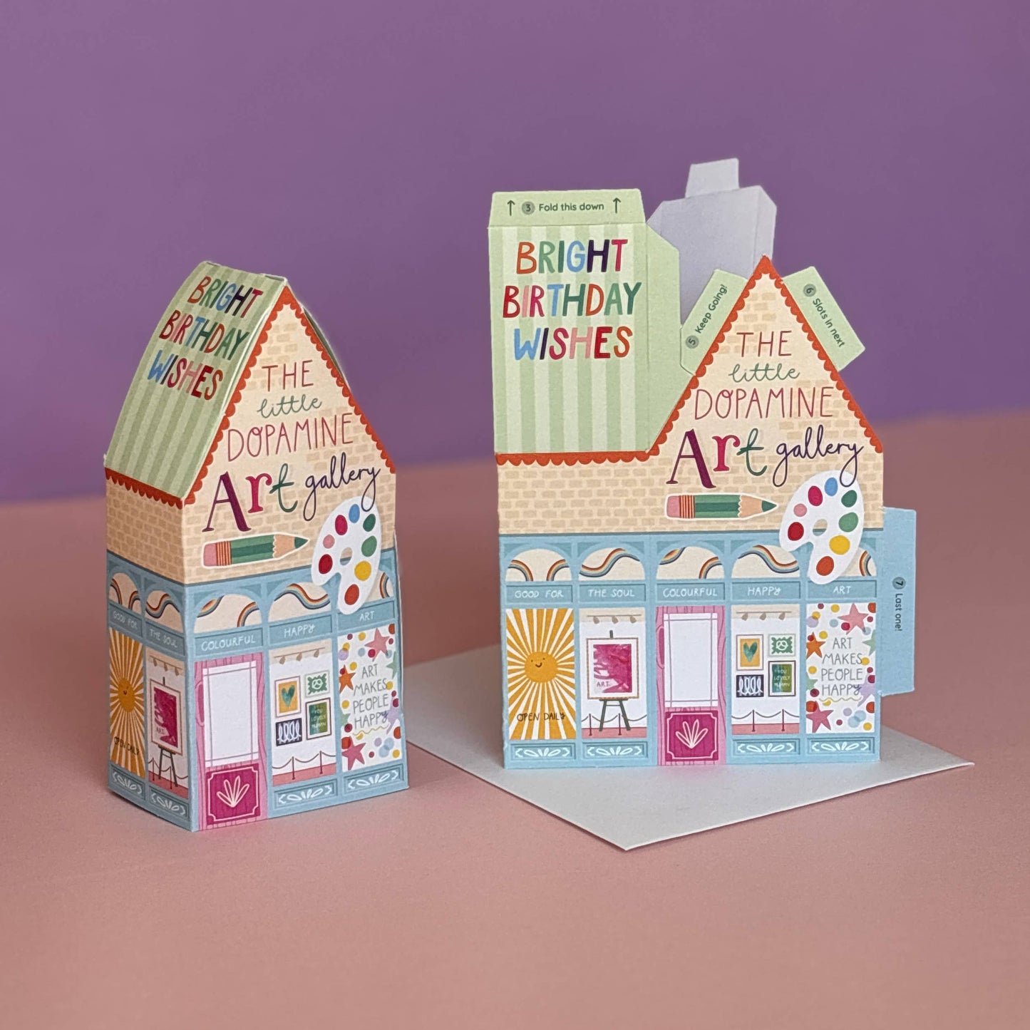 Dopamine Art Gallery Birthday Card – 3D Slot Together Card