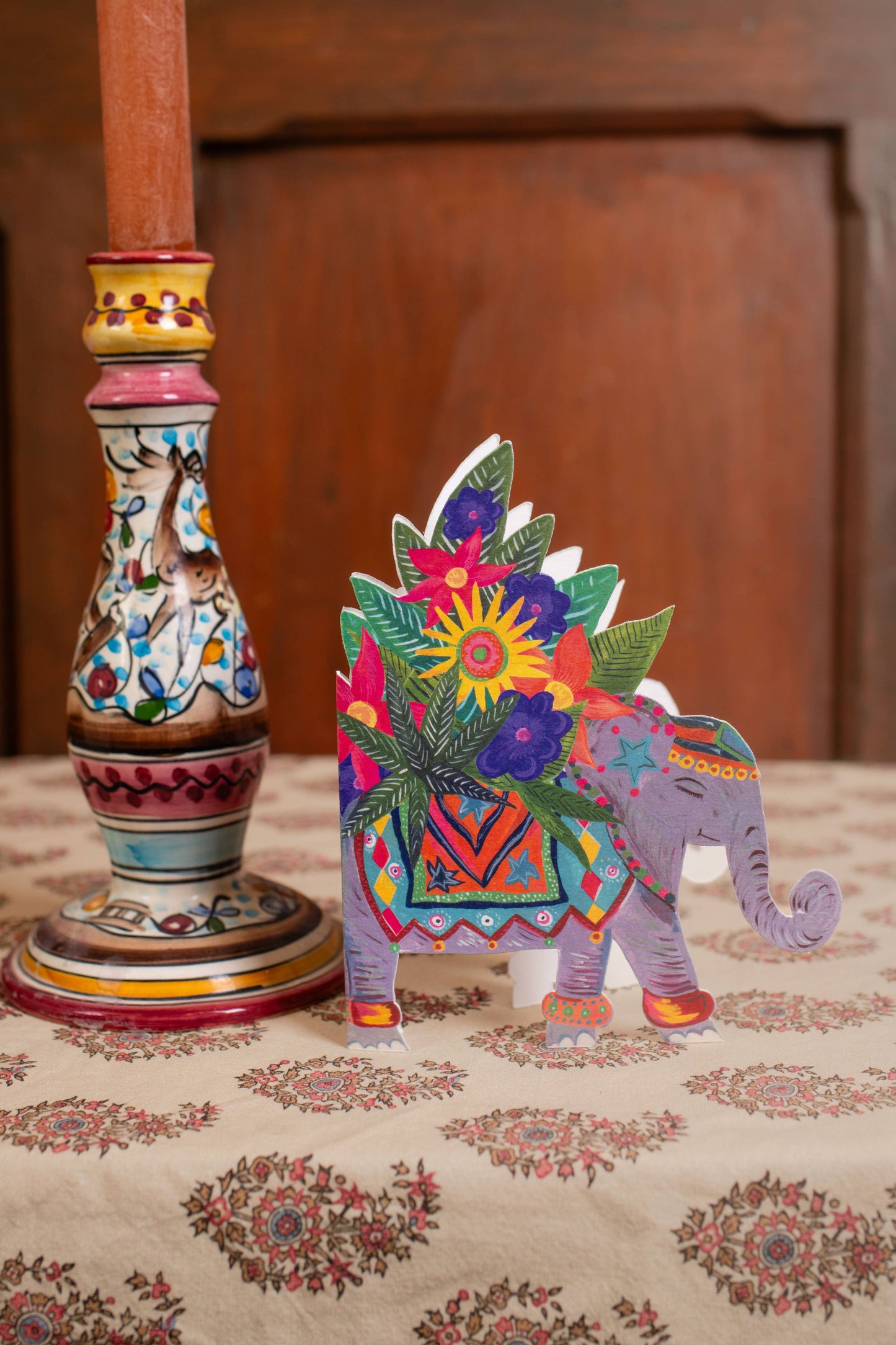 'Elephant Parade' Die-Cut Greetings Card