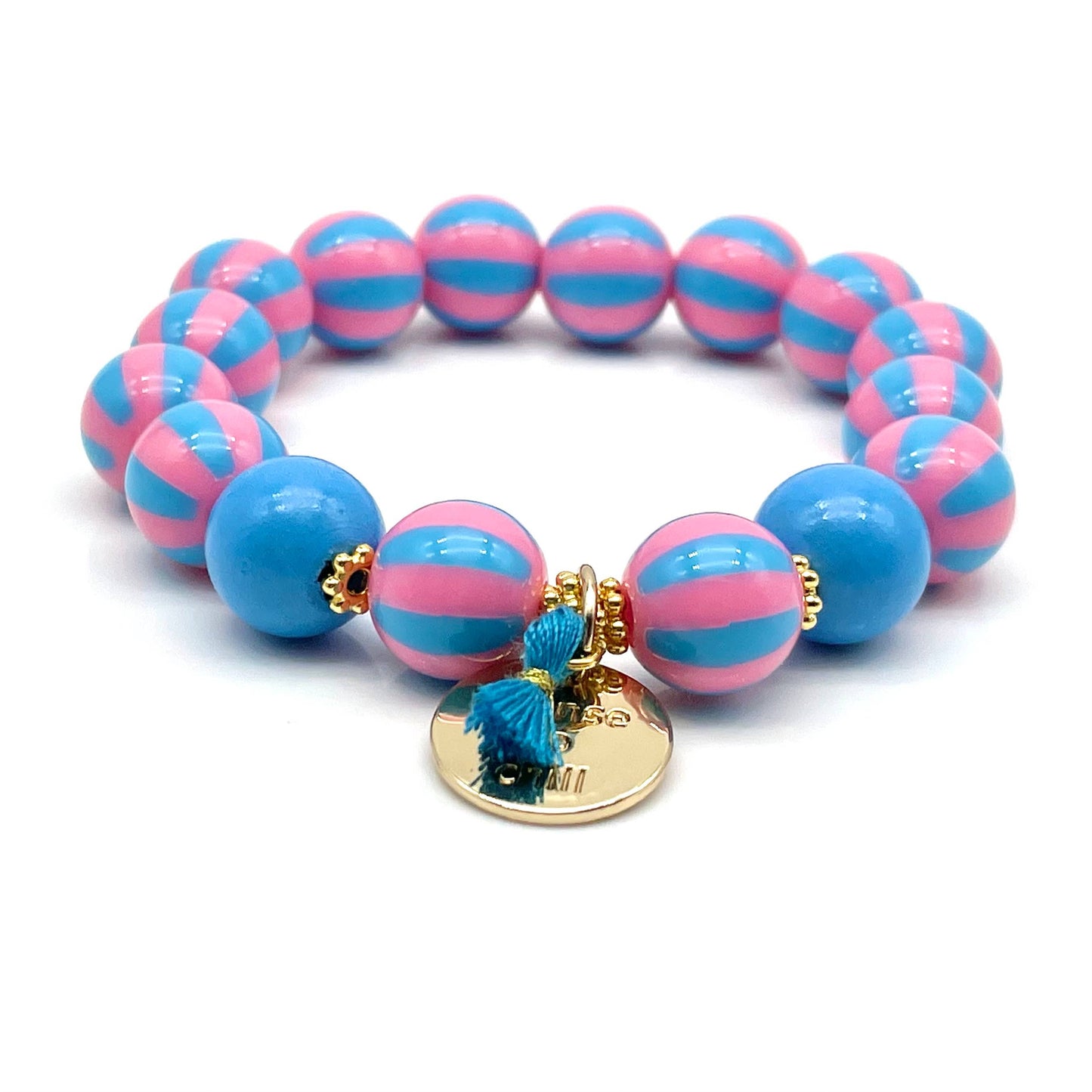 SWEET CANDY HEART WOOD elastic beaded bracelet